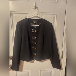 NWT Nine West Black And Gold Button Down Blazer Size 10